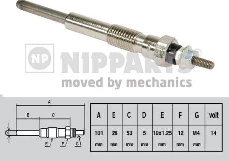 Nipparts J5712005 - Свеча накаливания autospares.lv