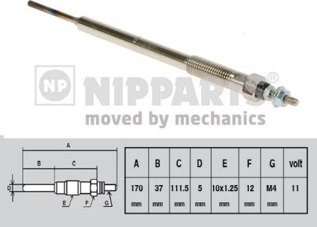 Nipparts J5712015 - Свеча накаливания autospares.lv