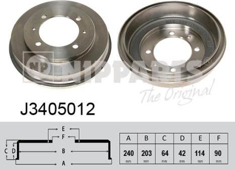 Nipparts J3405012 - Тормозной барабан autospares.lv