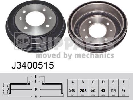 Nipparts J3400515 - Тормозной барабан autospares.lv