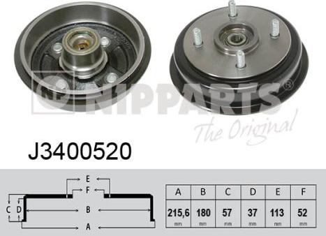 Nipparts J3400520 - Тормозной барабан autospares.lv