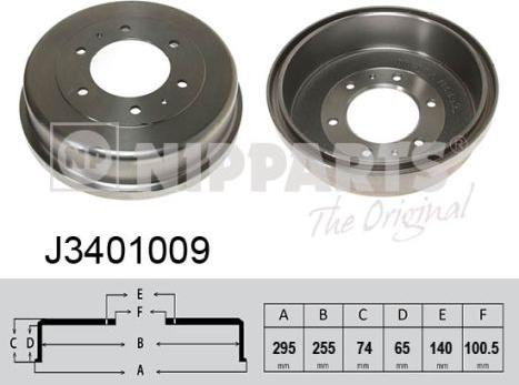 Nipparts J3401009 - Тормозной барабан autospares.lv