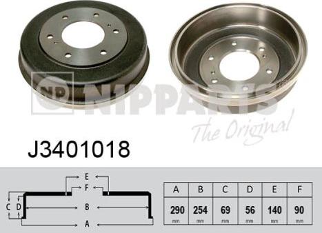 Nipparts J3401018 - Тормозной барабан autospares.lv