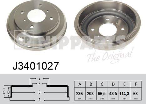 Nipparts J3401027 - Тормозной барабан autospares.lv