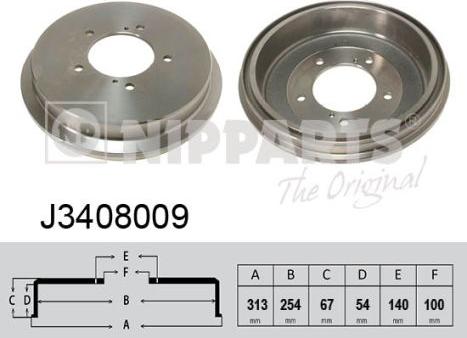 Nipparts J3408009 - Тормозной барабан autospares.lv