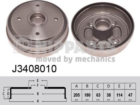 Nipparts J3408010 - Тормозной барабан autospares.lv