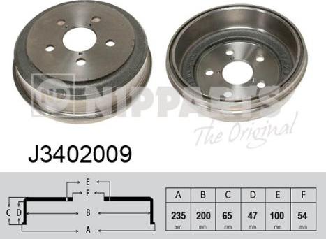 Nipparts J3402009 - Тормозной барабан autospares.lv