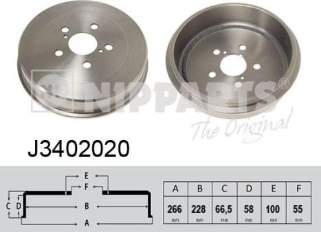 Nipparts J3402020 - Тормозной барабан autospares.lv