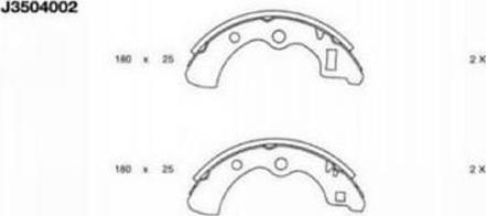 Nipparts J3504002 - Комплект тормозных колодок, барабанные autospares.lv