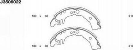 Nipparts J3506022 - Комплект тормозных колодок, барабанные autospares.lv