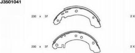 Nipparts J3501041 - Комплект тормозных колодок, барабанные autospares.lv