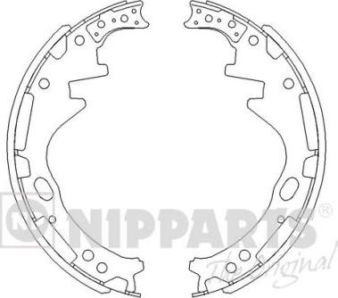 Nipparts J3501036 - Комплект тормозных колодок, барабанные autospares.lv