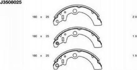 Nipparts J3508025 - Комплект тормозных колодок, барабанные autospares.lv