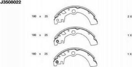 Nipparts J3508022 - Комплект тормозных колодок, барабанные autospares.lv