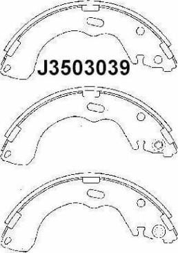 Nipparts J3503039 - Комплект тормозных колодок, барабанные autospares.lv