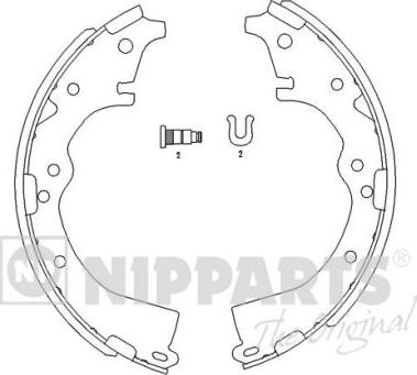 Nipparts J3502062 - Комплект тормозных колодок, барабанные autospares.lv