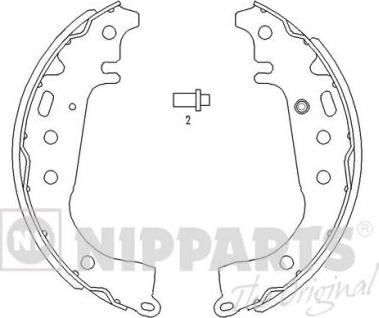 Nipparts J3502071 - Комплект тормозных колодок, барабанные autospares.lv