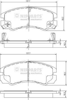Nipparts J3609009 - Тормозные колодки, дисковые, комплект autospares.lv