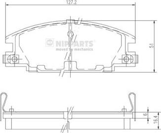 Nipparts J3609004 - Тормозные колодки, дисковые, комплект autospares.lv