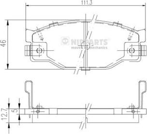 Nipparts J3609005 - Тормозные колодки, дисковые, комплект autospares.lv