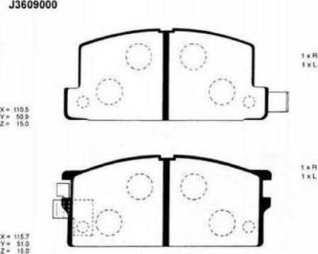 AUTO DELTA DP537 - Тормозные колодки, дисковые, комплект autospares.lv