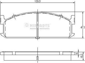 Nipparts J3609002 - Тормозные колодки, дисковые, комплект autospares.lv