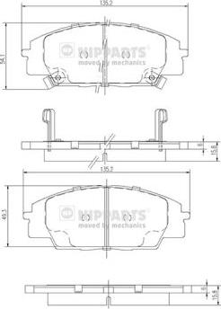 Nipparts J3604055 - Тормозные колодки, дисковые, комплект autospares.lv