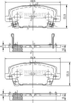 Nipparts J3604065 - Тормозные колодки, дисковые, комплект autospares.lv