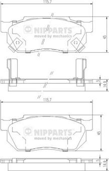 Nipparts J3604019 - Тормозные колодки, дисковые, комплект autospares.lv