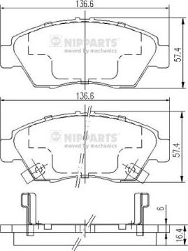 Nipparts J3604033 - Тормозные колодки, дисковые, комплект autospares.lv