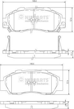 Nipparts J3604032 - Тормозные колодки, дисковые, комплект autospares.lv