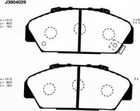 Nipparts J3604029 - Тормозные колодки, дисковые, комплект autospares.lv