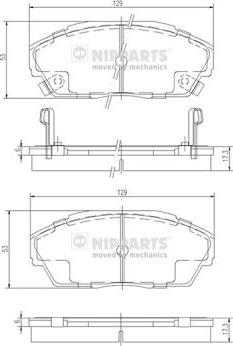 Nipparts J3604026 - Тормозные колодки, дисковые, комплект autospares.lv