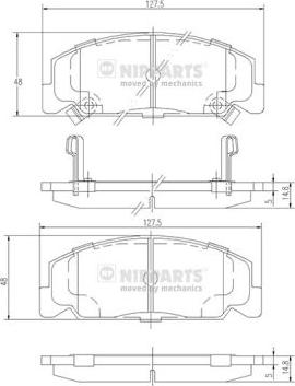 Nipparts J3604027 - Тормозные колодки, дисковые, комплект autospares.lv