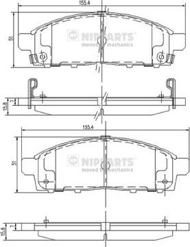 Nipparts J3605050 - Тормозные колодки, дисковые, комплект autospares.lv