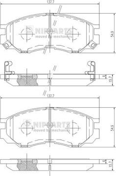 Nipparts J3605035 - Тормозные колодки, дисковые, комплект autospares.lv