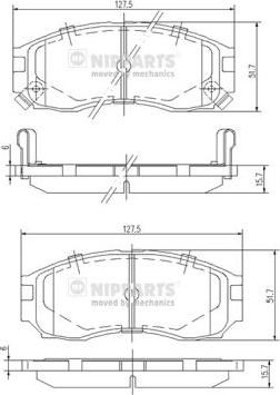 Nipparts J3605030 - Тормозные колодки, дисковые, комплект autospares.lv