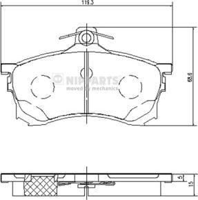 Nipparts J3605037 - Тормозные колодки, дисковые, комплект autospares.lv