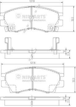 Nipparts J3605029 - Тормозные колодки, дисковые, комплект autospares.lv