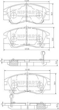 Nipparts J3605027 - Тормозные колодки, дисковые, комплект autospares.lv