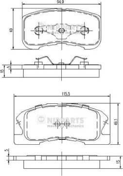 Nipparts J3606019 - Тормозные колодки, дисковые, комплект autospares.lv