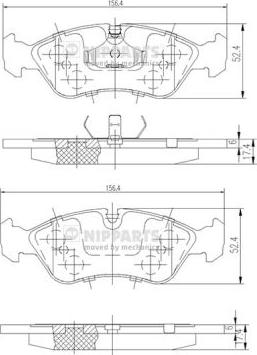 Nipparts J3600900 - Тормозные колодки, дисковые, комплект autospares.lv