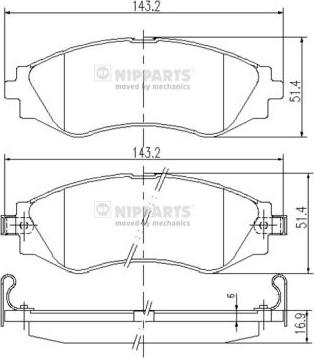 Nipparts J3600902 - Тормозные колодки, дисковые, комплект autospares.lv