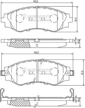 Nipparts J3600910 - Тормозные колодки, дисковые, комплект autospares.lv