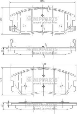 Nipparts J3600913 - Тормозные колодки, дисковые, комплект autospares.lv