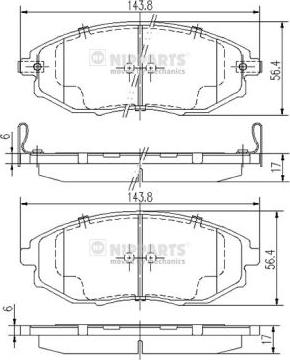 Nipparts J3600912 - Тормозные колодки, дисковые, комплект autospares.lv