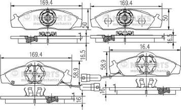 Nipparts J3600400 - Тормозные колодки, дисковые, комплект autospares.lv