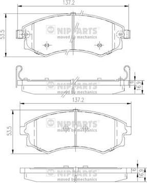 Nipparts J3600401 - Тормозные колодки, дисковые, комплект autospares.lv