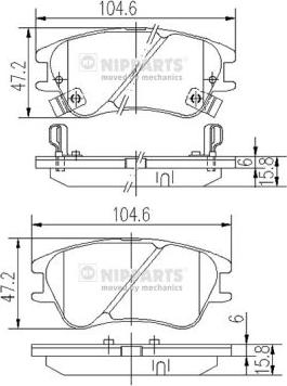 Nipparts J3600540 - Тормозные колодки, дисковые, комплект autospares.lv