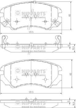 Nipparts J3600541 - Тормозные колодки, дисковые, комплект autospares.lv